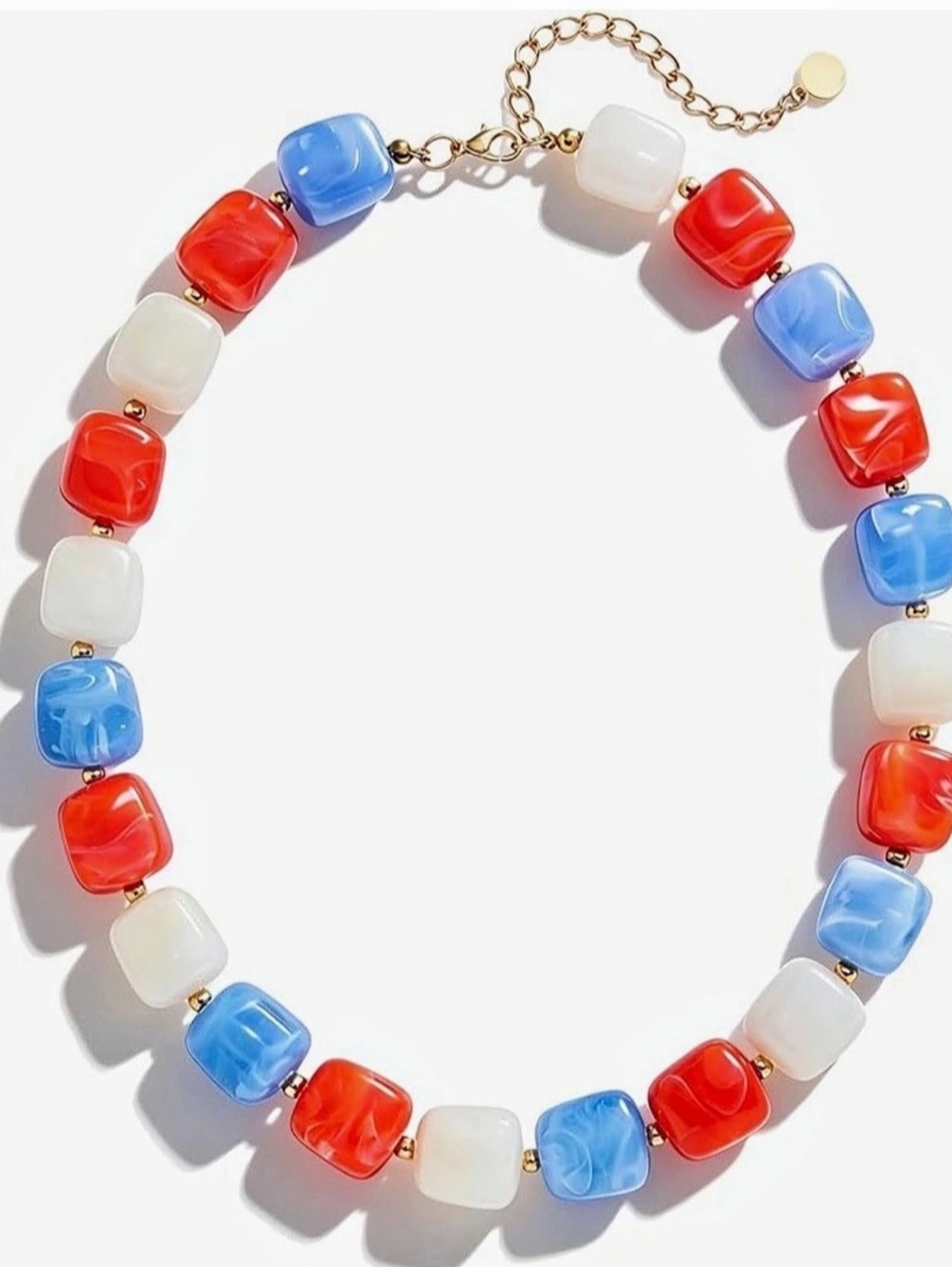 Red & Blue Beaded Necklace